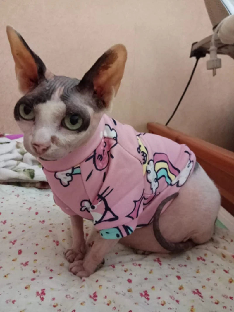 Winter Warm Pet Hoodie Sweater for Cats & Dogs - Sphynx Costume