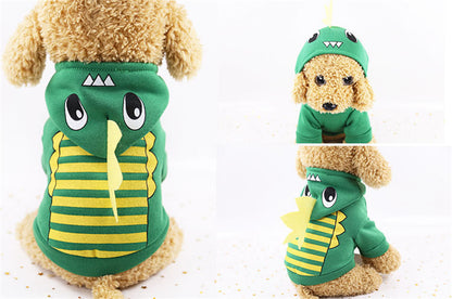 Cartoon Winter Dog Costume - Warm Hoodie Coat for Small Dogs