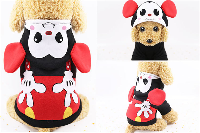 Cartoon Winter Dog Costume - Warm Hoodie Coat for Small Dogs