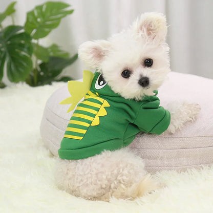 Cartoon Winter Dog Costume - Warm Hoodie Coat for Small Dogs