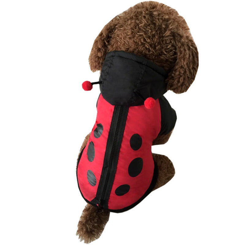 Winter Pet Dog Costume - Ladybug Hoodie for Small & Medium Dogs