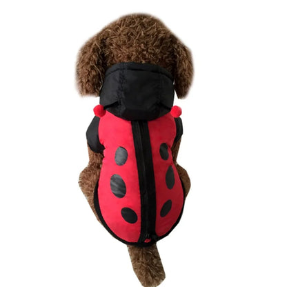 Winter Pet Dog Costume - Ladybug Hoodie for Small & Medium Dogs