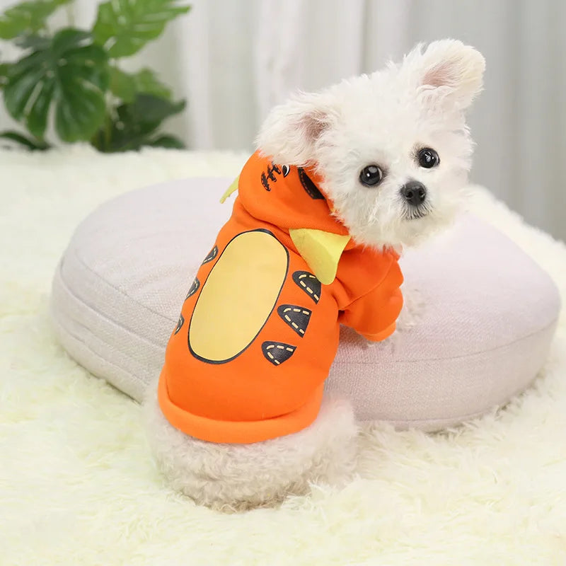 Cartoon Winter Dog Costume - Warm Hoodie Coat for Small Dogs