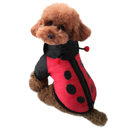 Winter Pet Dog Costume - Ladybug Hoodie for Small & Medium Dogs