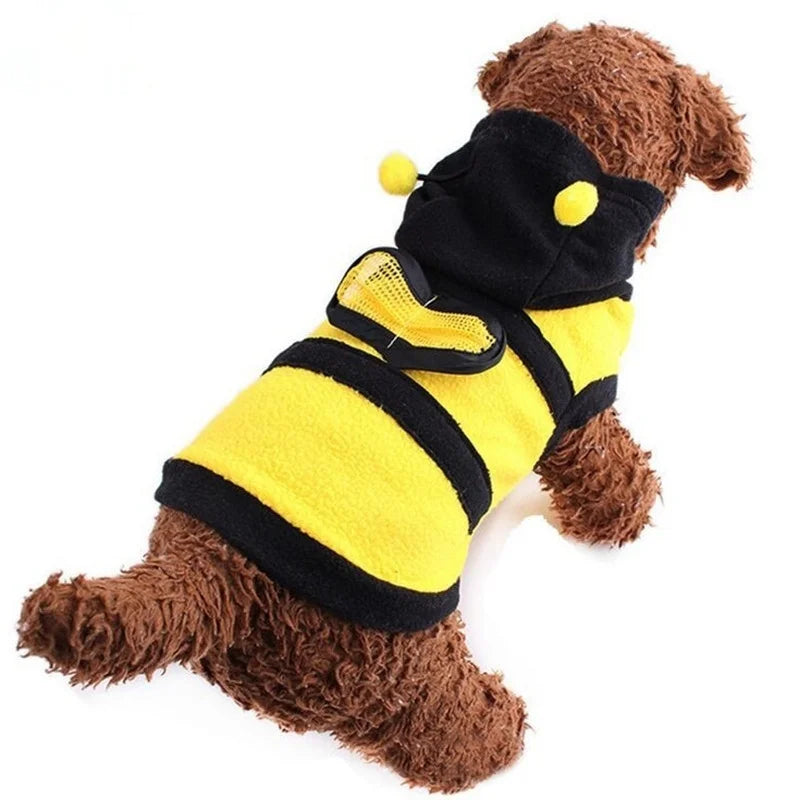 Bee Pet Puppy Fleece Hoodie Costume for Dogs and Cats - Halloween Sweater