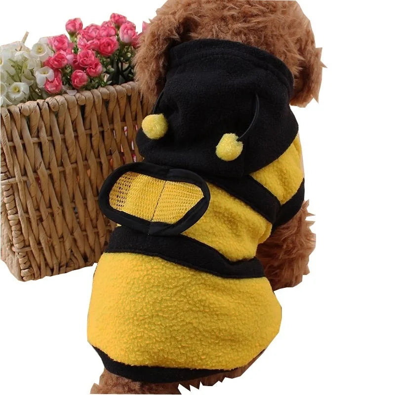 Bee Pet Puppy Fleece Hoodie Costume for Dogs and Cats - Halloween Sweater