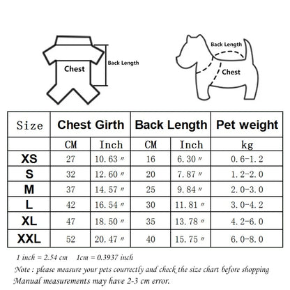 Pet Hoodies and Jackets for Dogs and Cats - Cotton Overalls S225