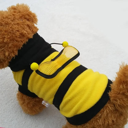 Bee Pet Puppy Fleece Hoodie Costume for Dogs and Cats - Halloween Sweater