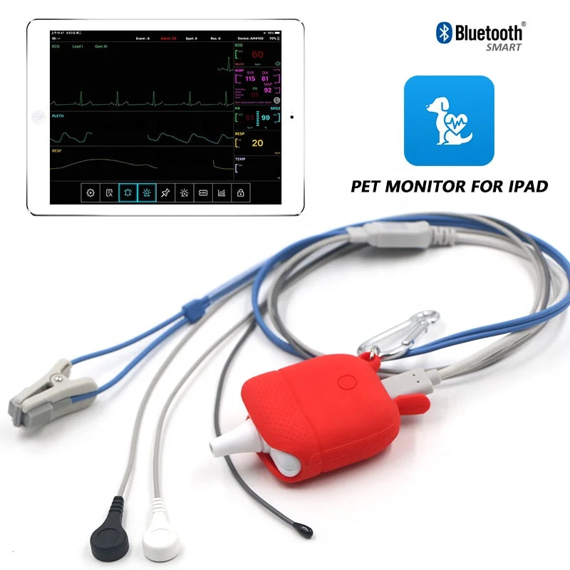 Portable Pet ECG & Pulse Oximeter Monitor - Dog Heart Rate, SpO2 & Temperature Tracker