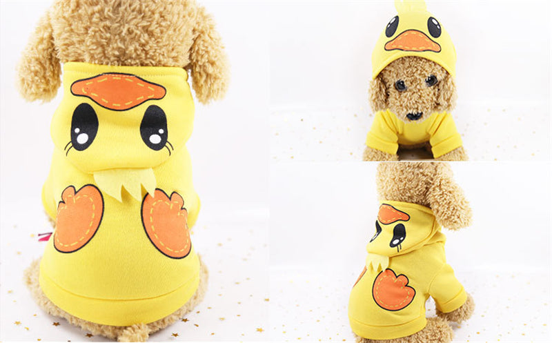 Cartoon Winter Dog Costume - Warm Hoodie Coat for Small Dogs