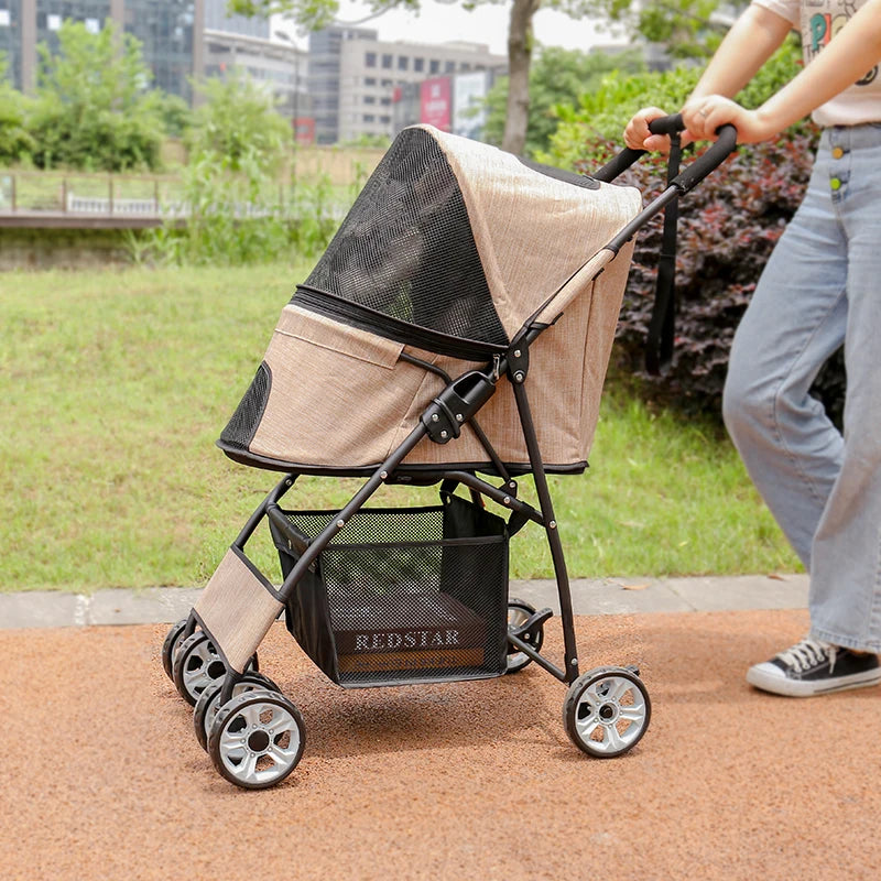 Pet Dog Carrier Stroller Cat Cart Outdoor Breathable Lightweight Foldable 3 Colors Pet Dog Carriers Stroller переноска для собак