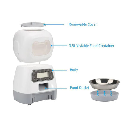 3.5L Automatic Pet Feeder For Cats WiFi Smart Swirl Slow Dog Feeder With Voice Recorder Large Capacity Timing Cat Food Dispenser