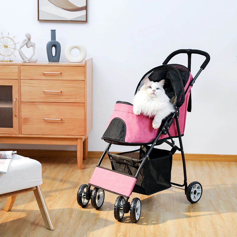 Pet Dog Carrier Stroller Cat Cart Outdoor Breathable Lightweight Foldable 3 Colors Pet Dog Carriers Stroller переноска для собак