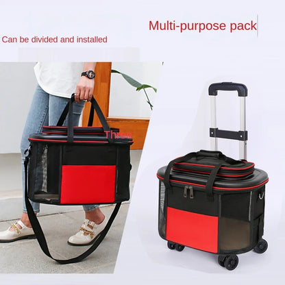 Large Cat Carrier Backpack on Wheels