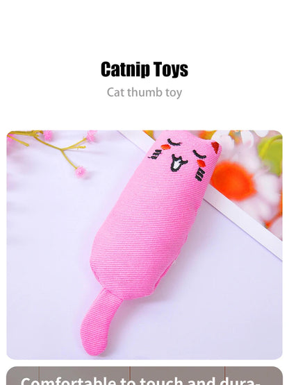 Catnip Thumb Plush Chew Toy – Bite-Resistant, Teeth Grinding Pillow for Cats | Pet Accessories