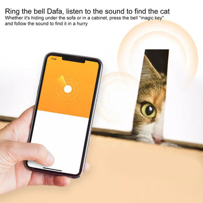 Bluetooth Cat Name Tag with Bell, Adjustable Volume, Anti-Choking Pet ID - Pet Accessories