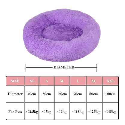 Long Plush Dog Bed House Dog Mat Winter Warm Sleeping Cats Nest Soft Long Plush Dog Basket Pet Cushion Portable Pet Bed