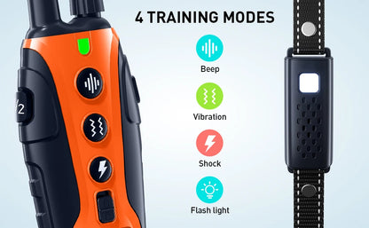 3280Ft Electric Dog Training Collar Remote Control Waterproof Pet BehaviorFor 5-120lbs Puppy With  Vibration Shock