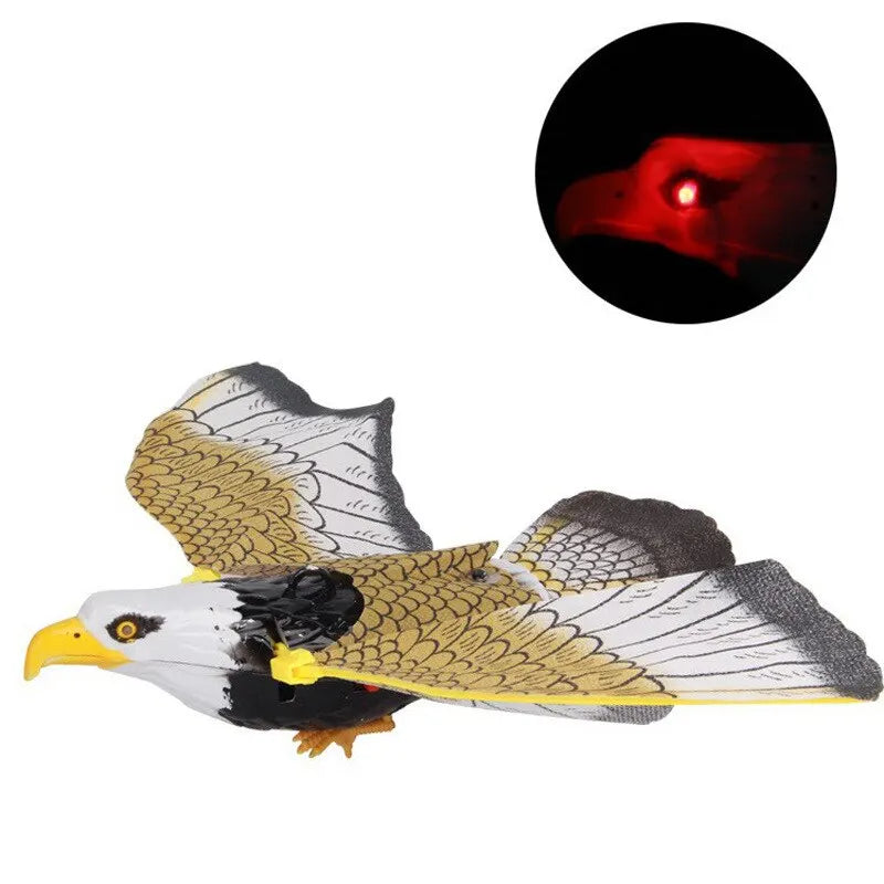 Electric Flying Eagle Pet Toy with Light & Music – Rotating Simulation Bird