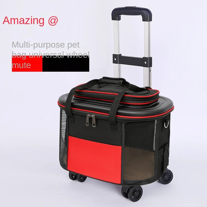 Large Cat Carrier Backpack on Wheels