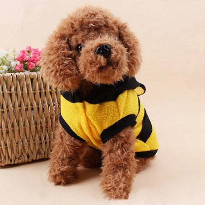 Bee Pet Puppy Fleece Hoodie Costume for Dogs & Cats