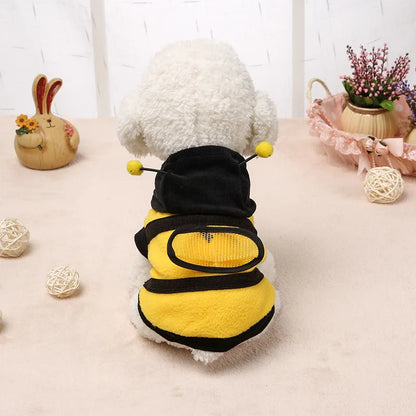 Bee Pet Puppy Fleece Hoodie Costume - Dog & Cat Halloween Sweater