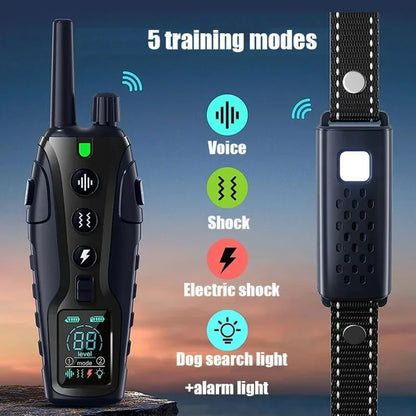 2000m Smart Dog Training Collar with Remote Electric Shocker Suitable for Preventing Dog Barking Pet Behavior Training Supplies