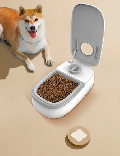 Pet Automatic Timing Feeder 350ML Large Capacity Dry&Wet Food Container Electric Dog Double Dish Bowl For Cats Dogs KOOBDIN