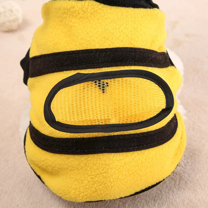 Bee Pet Puppy Fleece Hoodie Costume - Dog & Cat Halloween Sweater