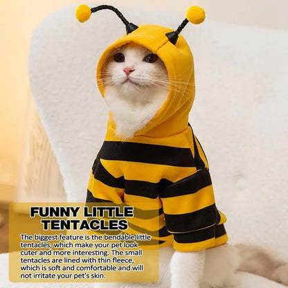 Cat Bee Costume Warm Hoodie - Halloween Pet Supplies