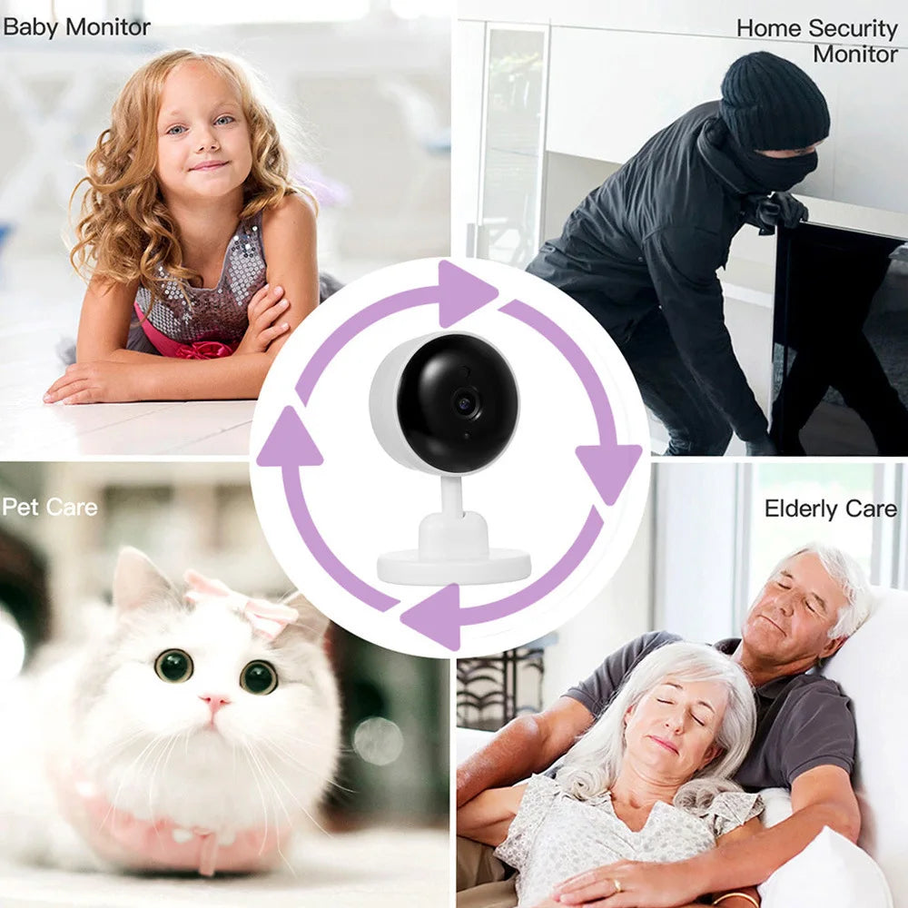 3MP Camera WiFi Tuya Smart Life Wireless Two Way Audio Surveillance Camera Security Home Dog Pet Monitor with App