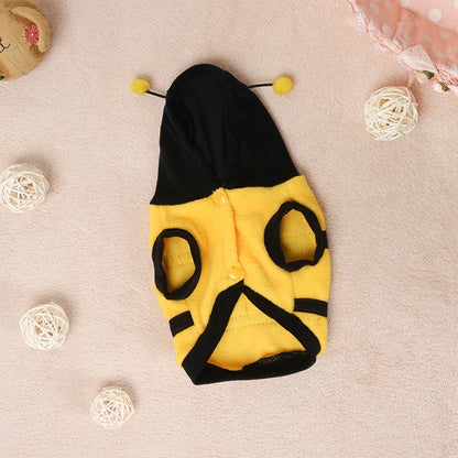 Bee Pet Puppy Fleece Hoodie Costume - Dog & Cat Halloween Sweater