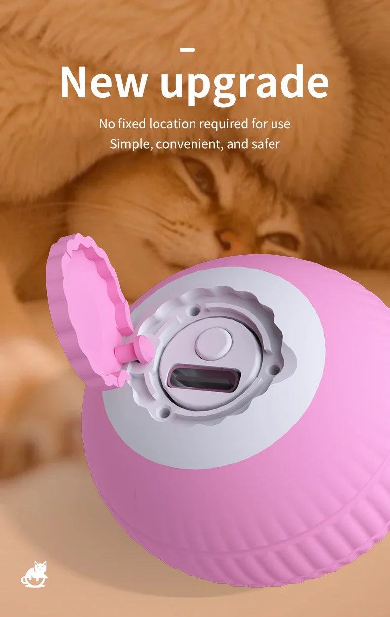 Rechargeable Interactive Rolling Ball Toy for Cats and Dogs - Imitates Mouse Tail