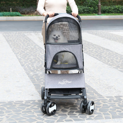 Large Pet Stroller Pram Dog Carrier Trailer Stroller Travel Walk Carrier with Detachable Carrier Cart  Load 30kg