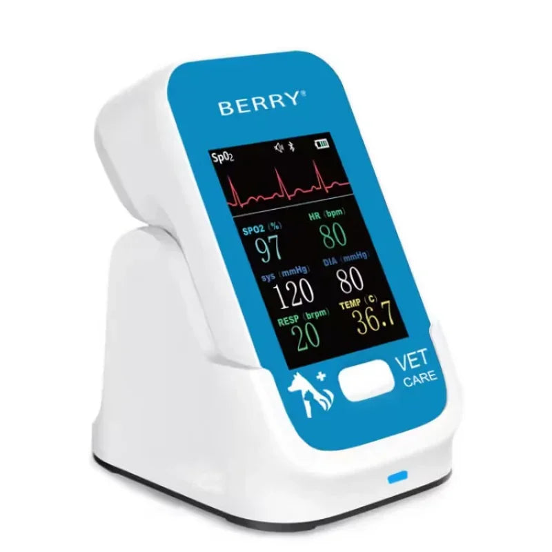 BERRY AM6200 Veterinary Monitor 6-Parameter Pet Accessory, Blood Pressure ECG EKG HR Spo2 PR Temp APP