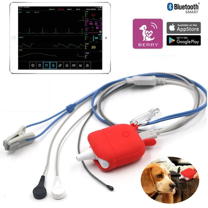 Portable Pet ECG & Pulse Oximeter Monitor - Dog Heart Rate, SpO2 & Temperature Tracker