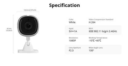 SONOFF CAM Slim Wi-Fi Smart Security Camera 1080P Two-way Audio Surveillance Automatic Tracking Baby Pet Monitor Work With Alexa