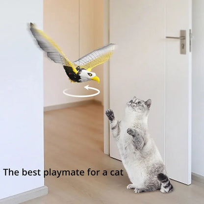 Electric Flying Eagle Pet Toy with Light & Music – Rotating Simulation Bird