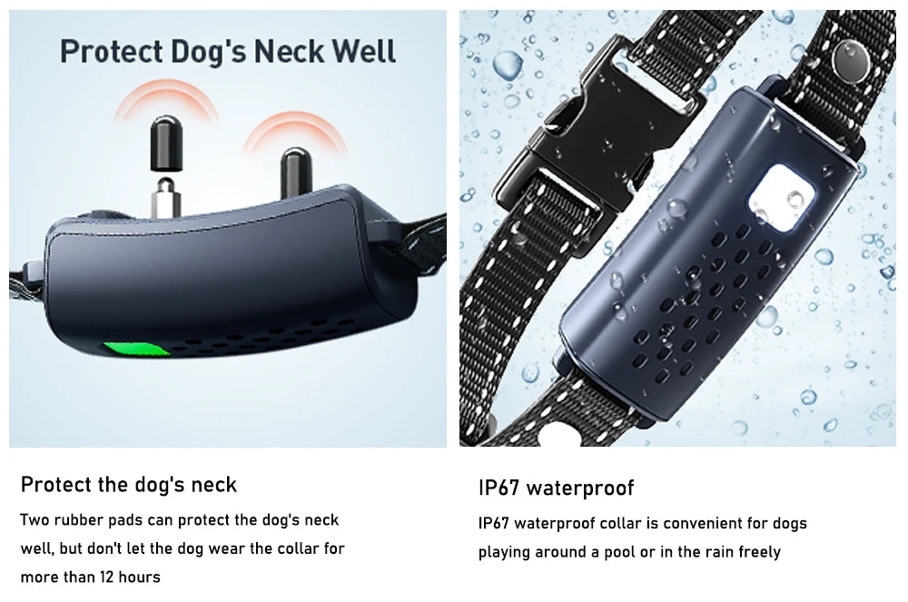 3280Ft Electric Dog Training Collar Remote Control Waterproof Pet BehaviorFor 5-120lbs Puppy With  Vibration Shock