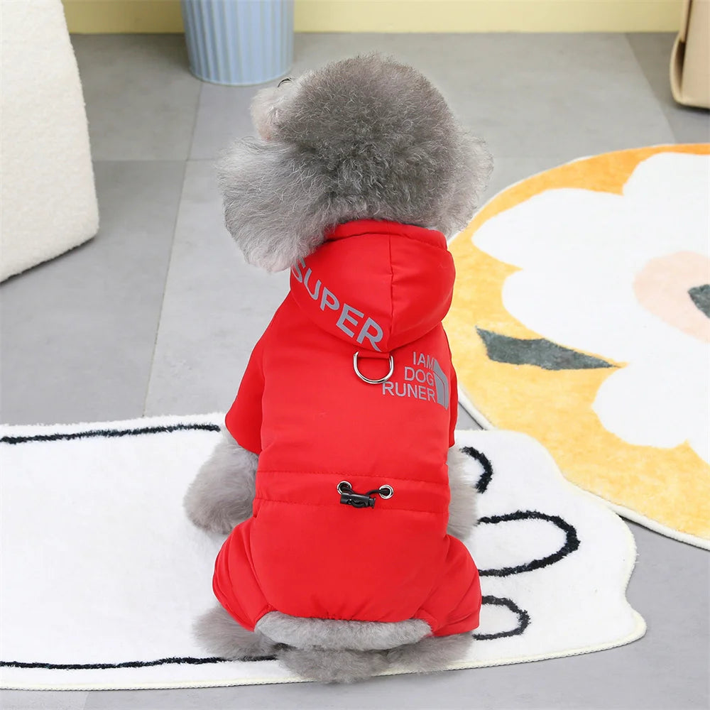 Warm Waterproof Dog Coat Hoodie for Small Pets - Thicken Jumpsuit for Chihuahua and Dogs