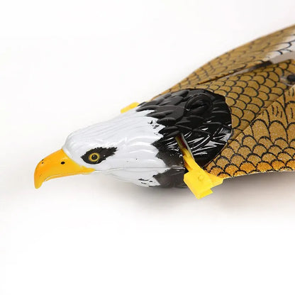 Electric Flying Eagle Pet Toy with Light & Music – Rotating Simulation Bird