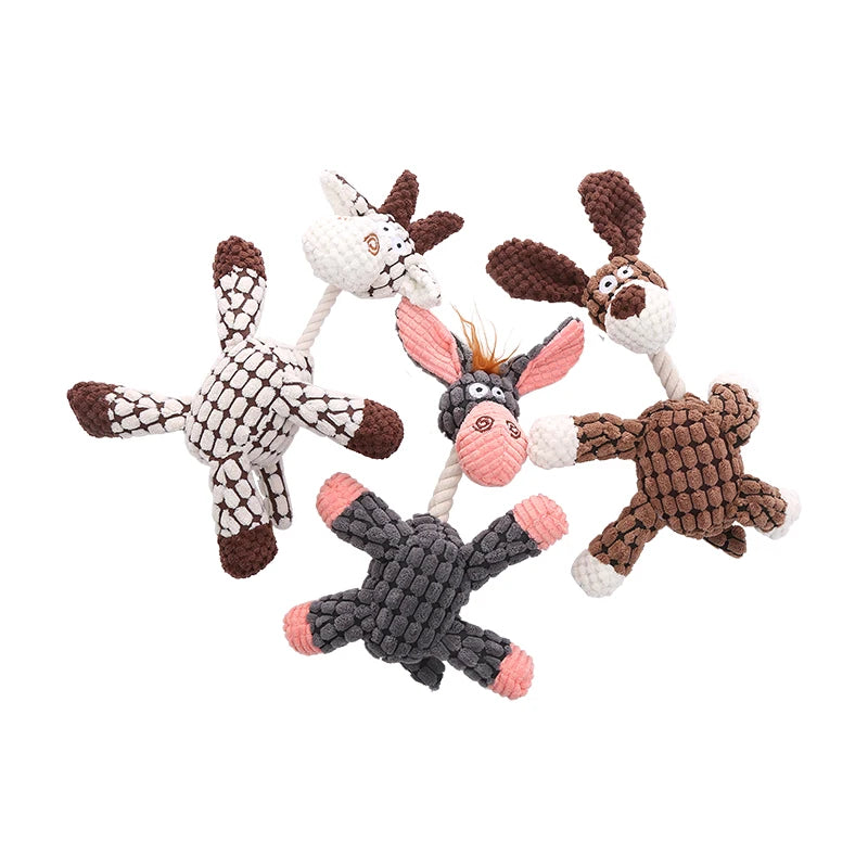 Bite-Resistant Stuffed Donkey Dog Toy with BB Bark | Pet Accessories