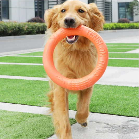 BOOTEELY Orange Dog Flying Disk Toy – Durable EVA Training Ring Puller for Dogs