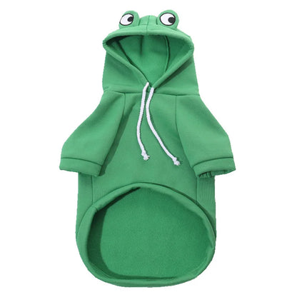 Pet Dog Hoodie - Cute Frog Winter Sweater Coat, Warm Pet Jacket for Cats & Dogs