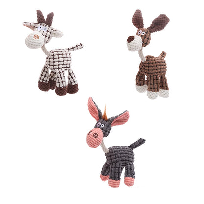 Bite-Resistant Stuffed Donkey Dog Toy with BB Bark | Pet Accessories