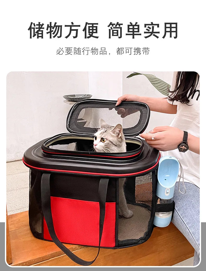 Large Cat Carrier Backpack on Wheels