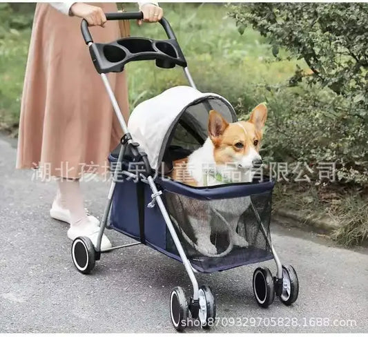 Outdoor Portable Folding Pet Trolley Car Dog Cat Mouse Rabbit Small Light Car Dog and Cat Carrier