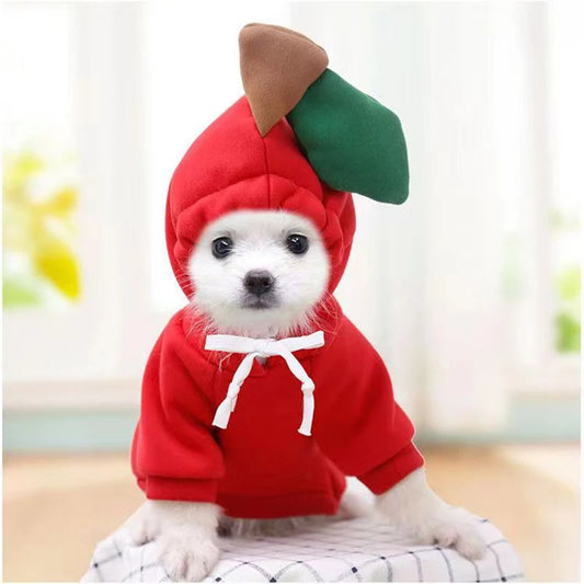 Cute Dog Hoodie with Hat - Fruit-Themed Halloween Costume for Dogs and Cats