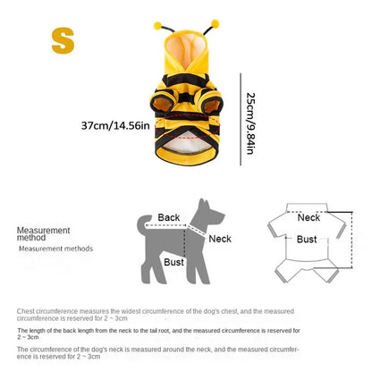 Pet Bee Costume Hoodie - Fleece Cosplay Sweatshirt for Dogs & Cats | Pet Accessories