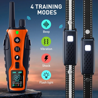 3280Ft Electric Dog Training Collar Remote Control Waterproof Pet BehaviorFor 5-120lbs Puppy With  Vibration Shock